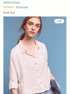 Anthropologie Holding horses linen light pink top